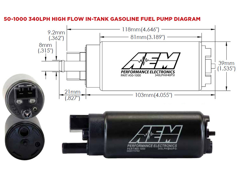 AEM high flow fuel pump